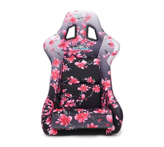 NRG FRP Bucket Seat PRISMA- Japanese Cherry Blossom Edition with Pink Pearlized Back