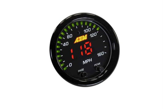 X-Series GPS Speedometer Gauge 0160mph / 0240kph. Black Bezel & Black Faceplate