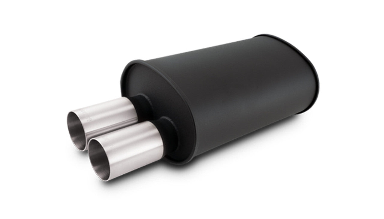 Flat Black Universal Mufflers with 304 Stainless Steel Exhaust Tips