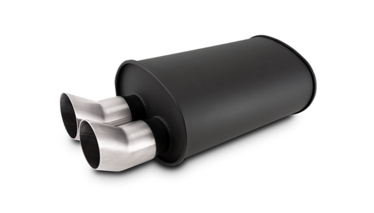 Flat Black Universal Mufflers with 304 Stainless Steel Exhaust Tips