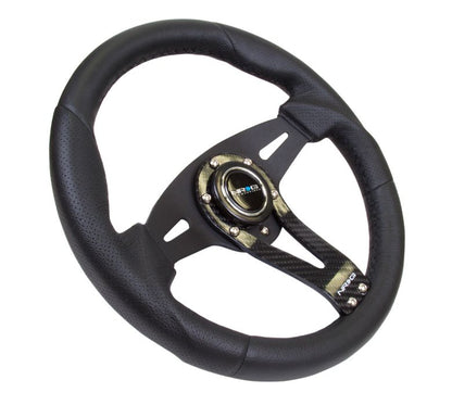 NRG Reinforced Steering Wheel - 320mm Sport Steering Wheel w/ Carbon center spoke