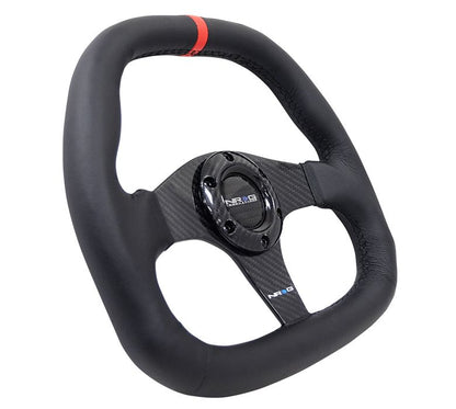 Carbon Fiber Steering Wheel Flat Bottom Wrapped Suede