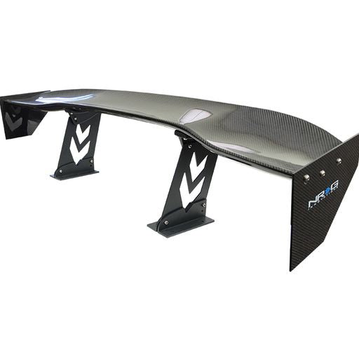 Carbon Fiber Spoiler - Universal (59") w / NRG arrow cut out stands and NRG logo large end plates